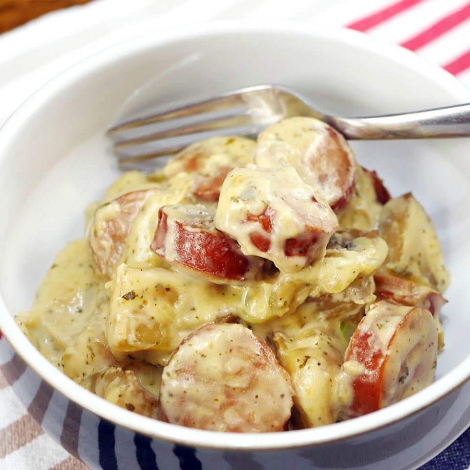 Creamy Slow Cooker Sausage and Potatoes Grandma's Simple Recipes