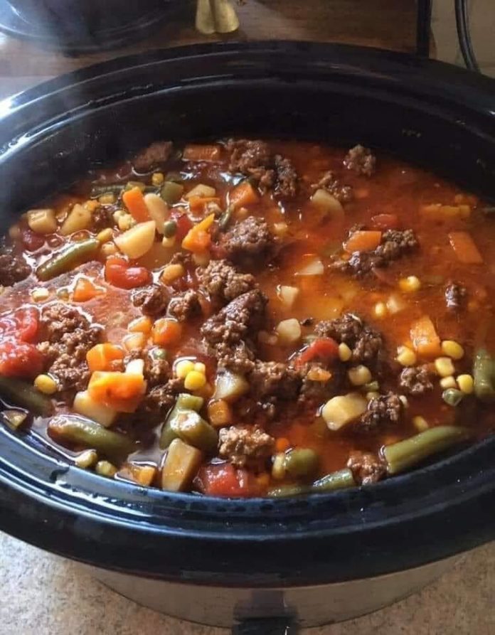 Hearty Crock-Pot Cowboy Soup - Grandma's Simple Recipes