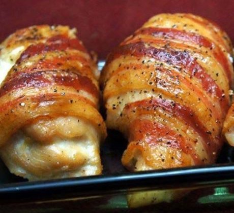 Bacon Wrapped Cream Cheese Stuffed Chicken Breast - Grandma's Simple