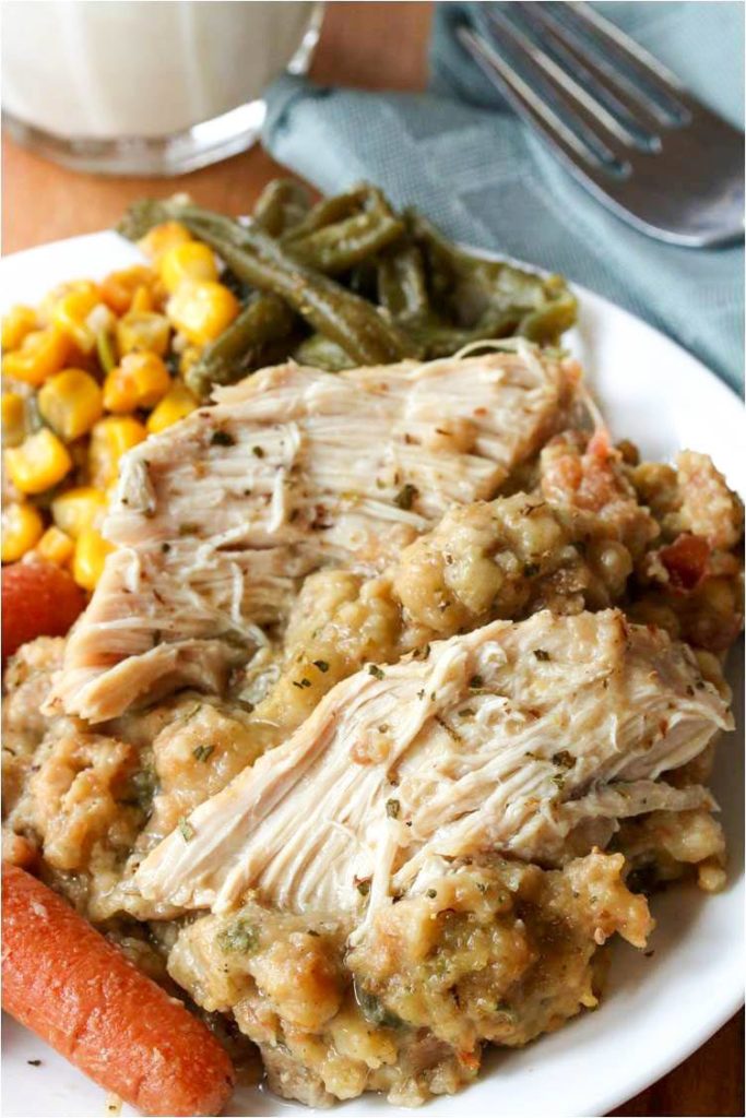 Crock Pot Chicken and Stuffing - Grandma's Simple Recipes