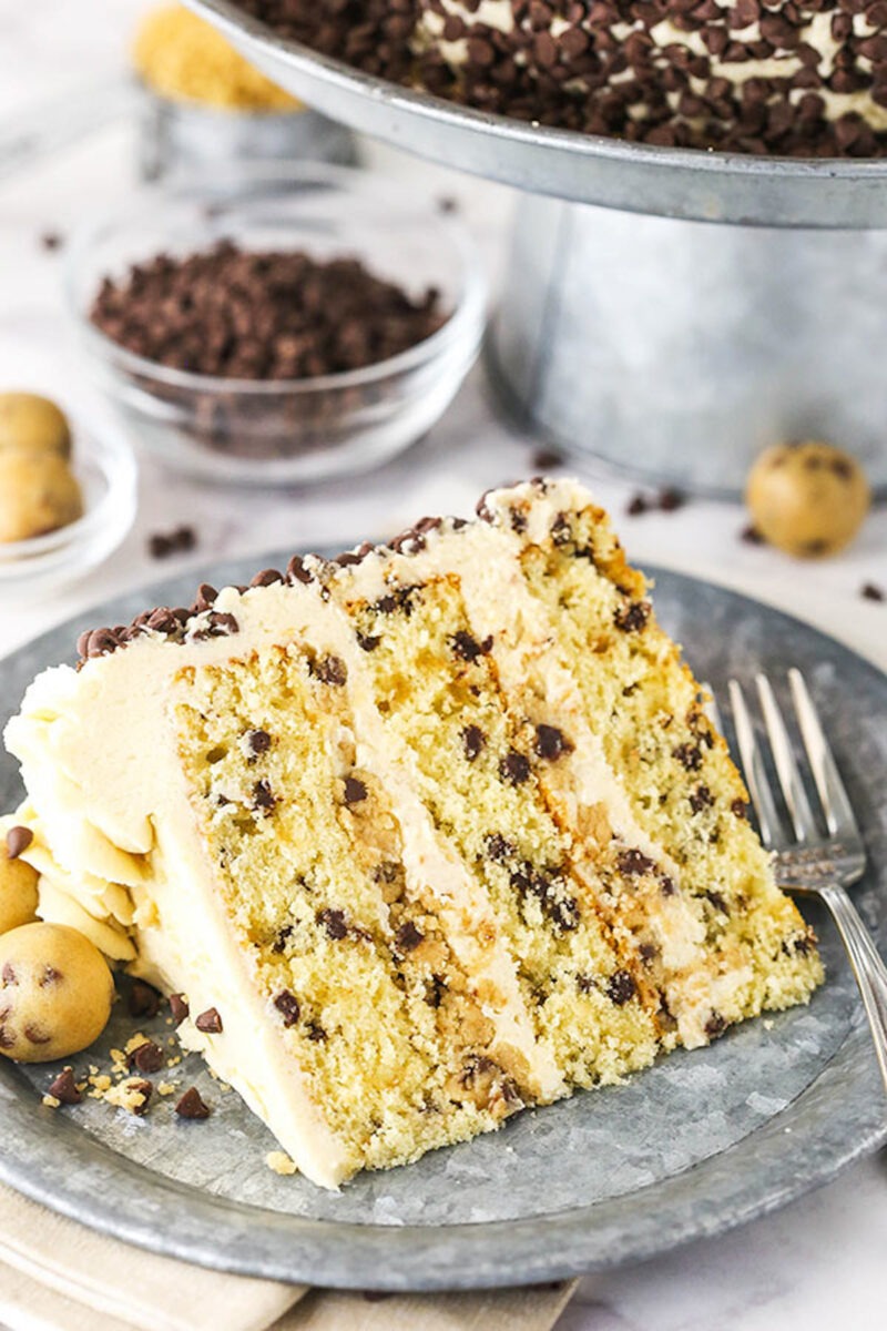 Chocolate Chip Cookie Dough Layer Cake Grandma's Simple Recipes