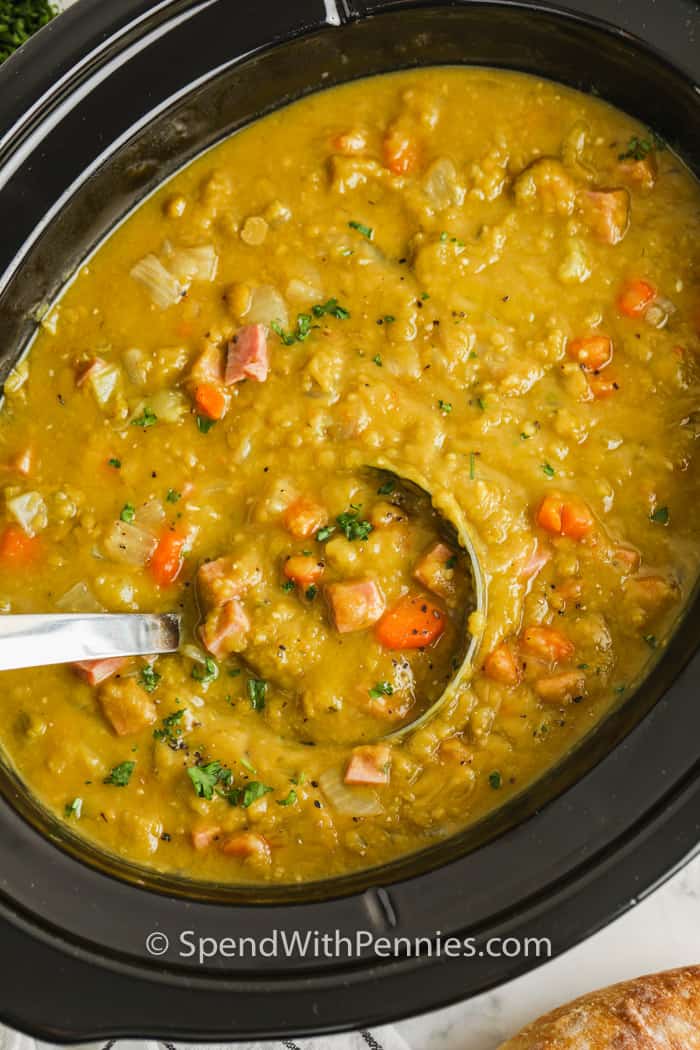 Crockpot Split Pea Soup - Grandma's Simple Recipes