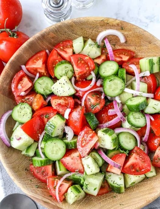 Cucumber Tomato Salad - Grandma's Simple Recipes