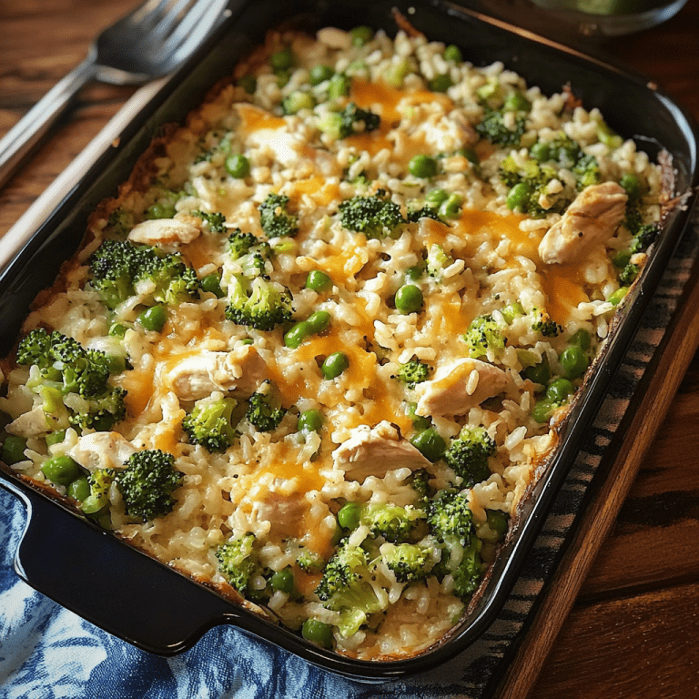 Broccoli Rice Cheese and Chicken Casserole