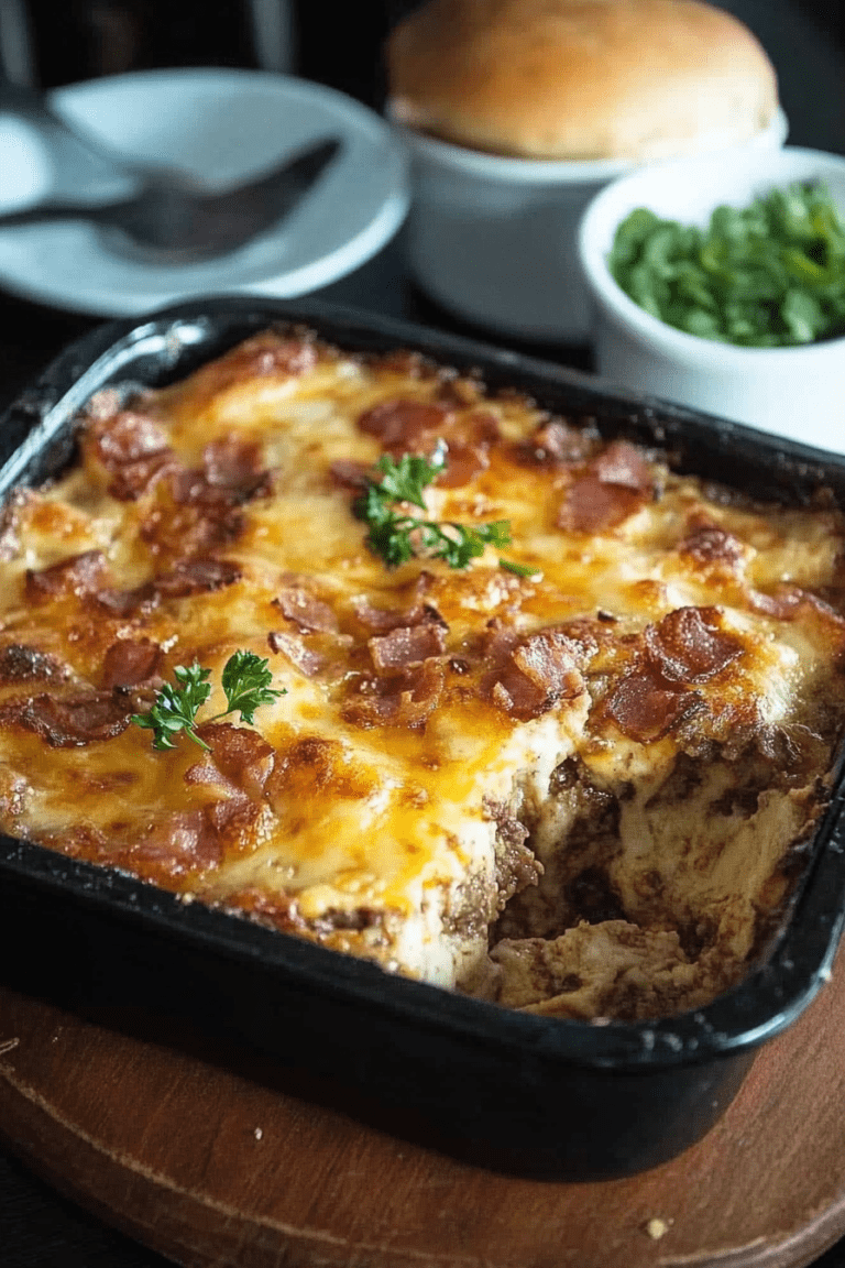 Low-Carb Bacon Cheeseburger Casserole