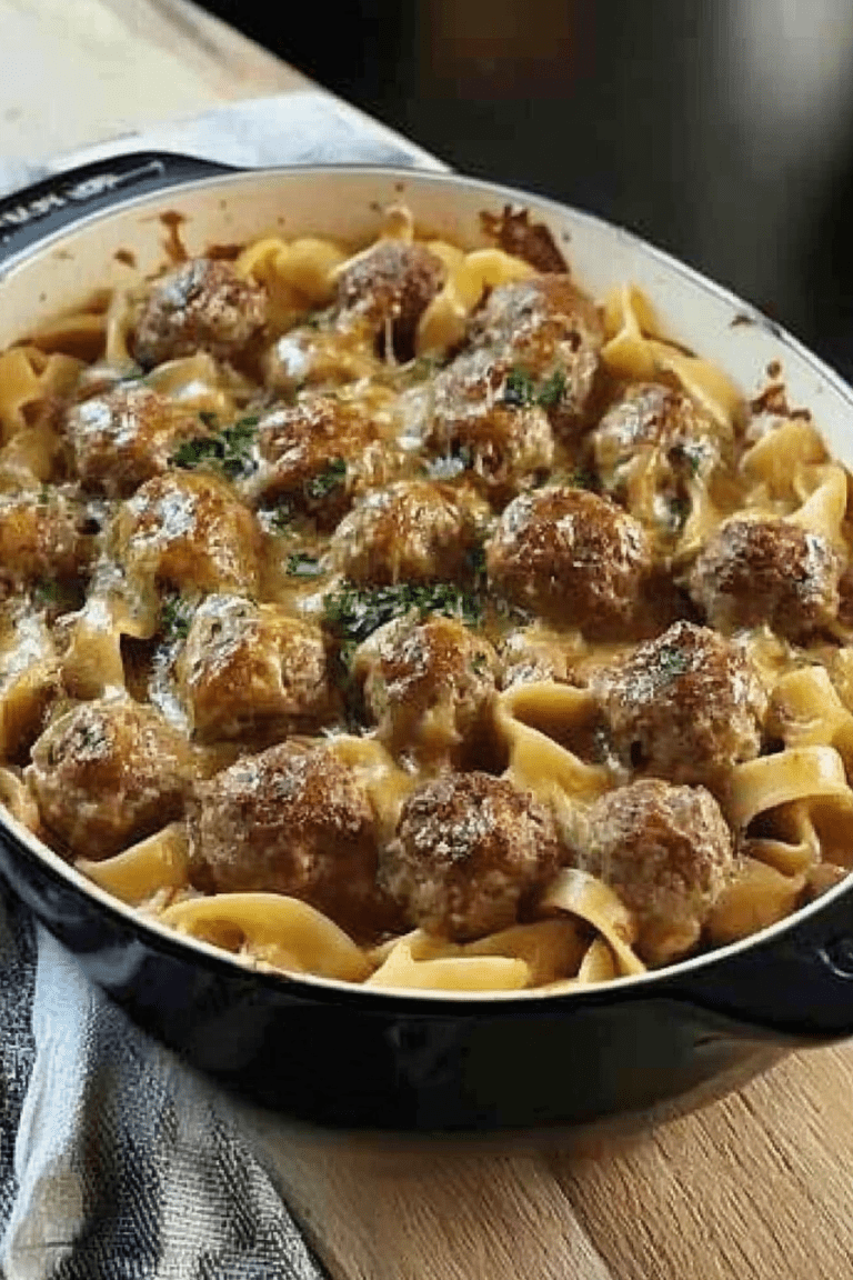 Swedish Meatball Noodle Bake