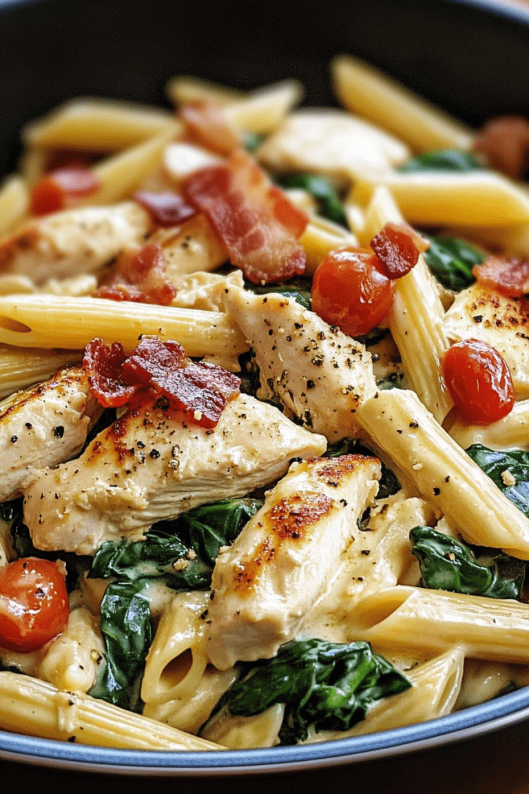 Chicken Bacon Spinach Penne