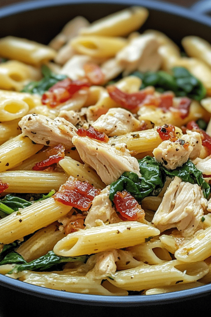 Chicken Bacon Spinach Penne