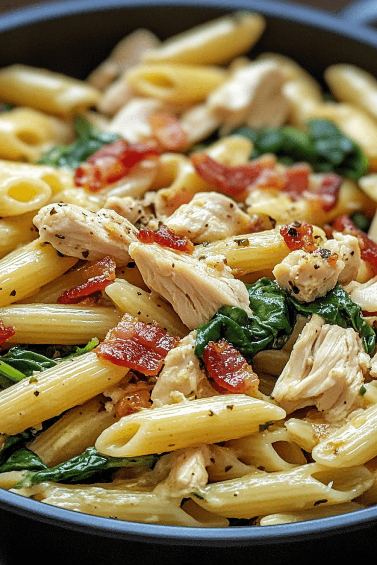 Chicken Bacon Spinach Penne