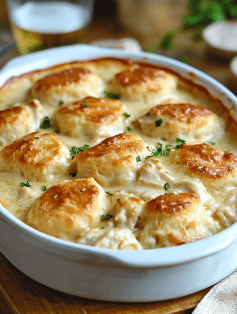 Creamed Chicken and Biscuits Casserole