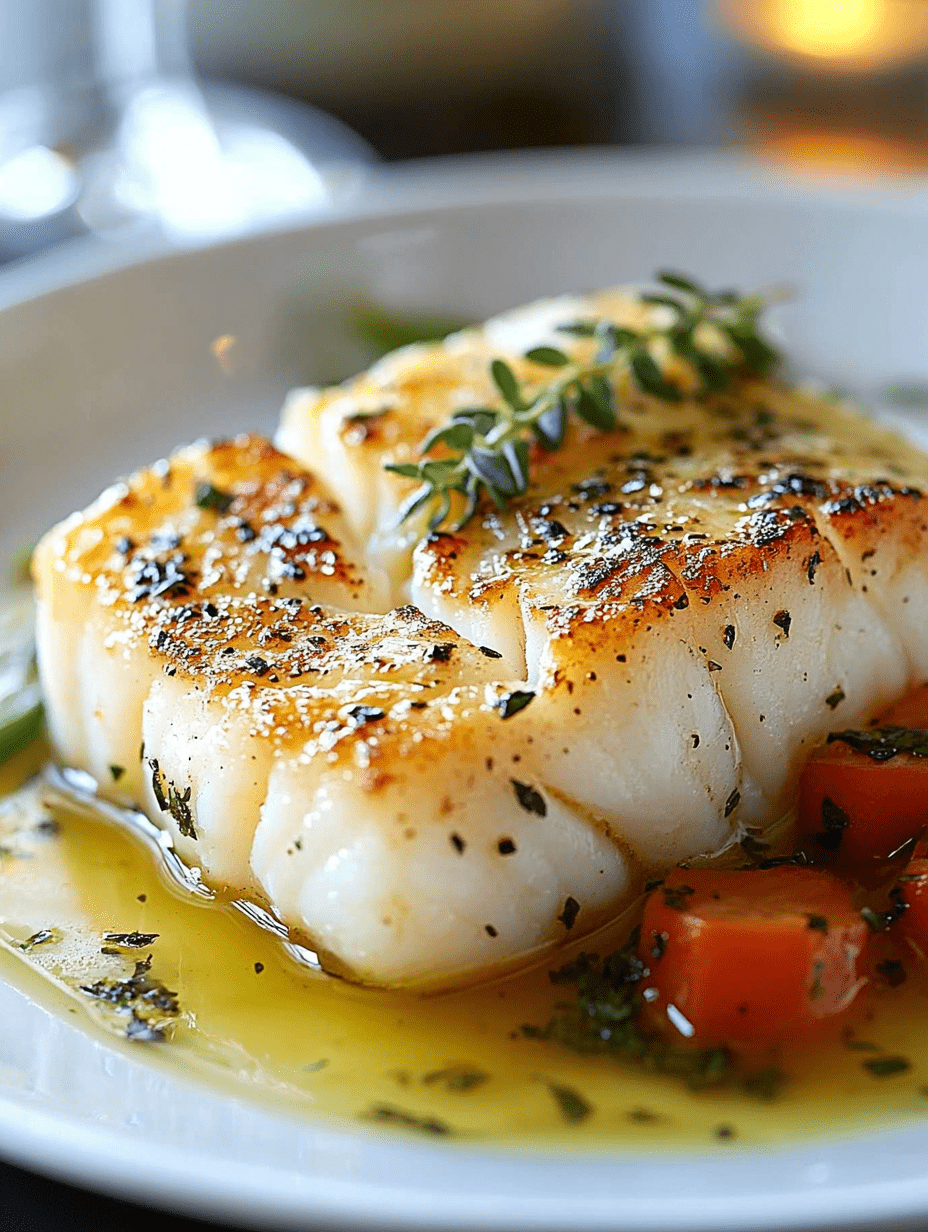 Golden Scripts Cod Golden Seared Cod with Herb Butter Sauce