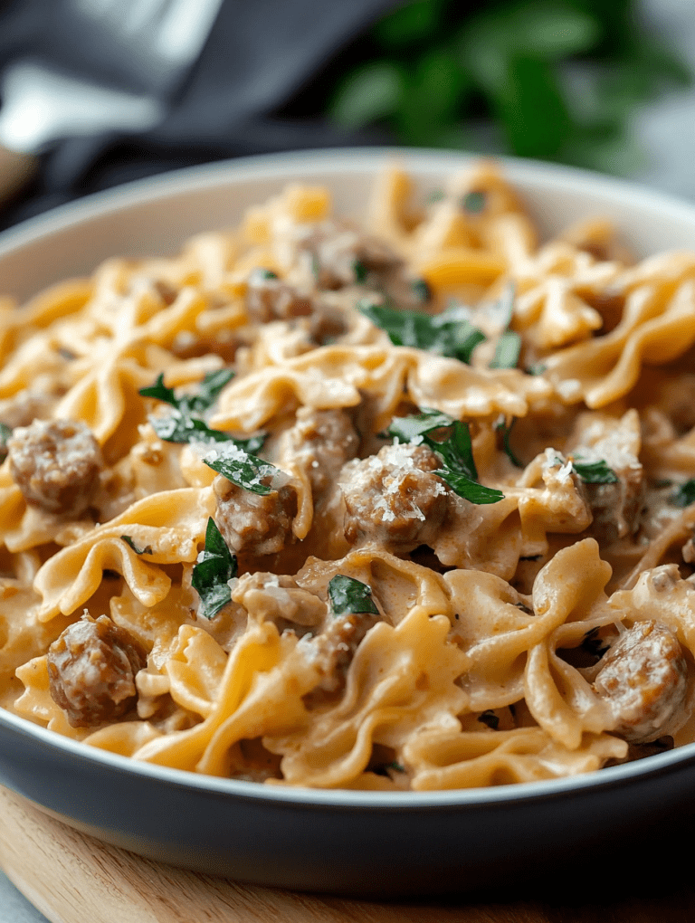 Creamy Sausage Bow Tie Pasta