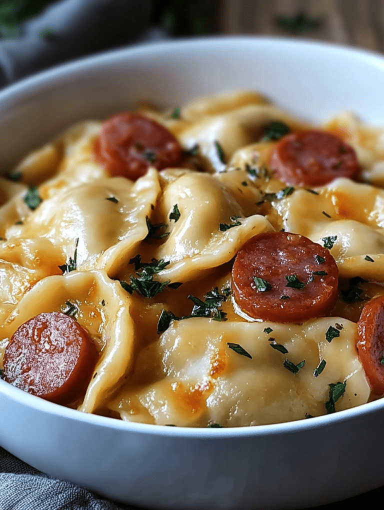 Crock Pot Pierogi Casserole with Kielbasa