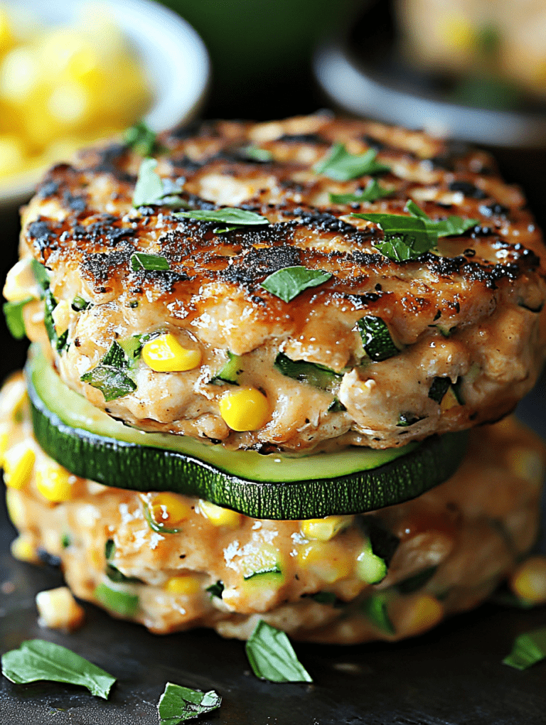 Chicken, Zucchini, and Fresh Corn Burgers