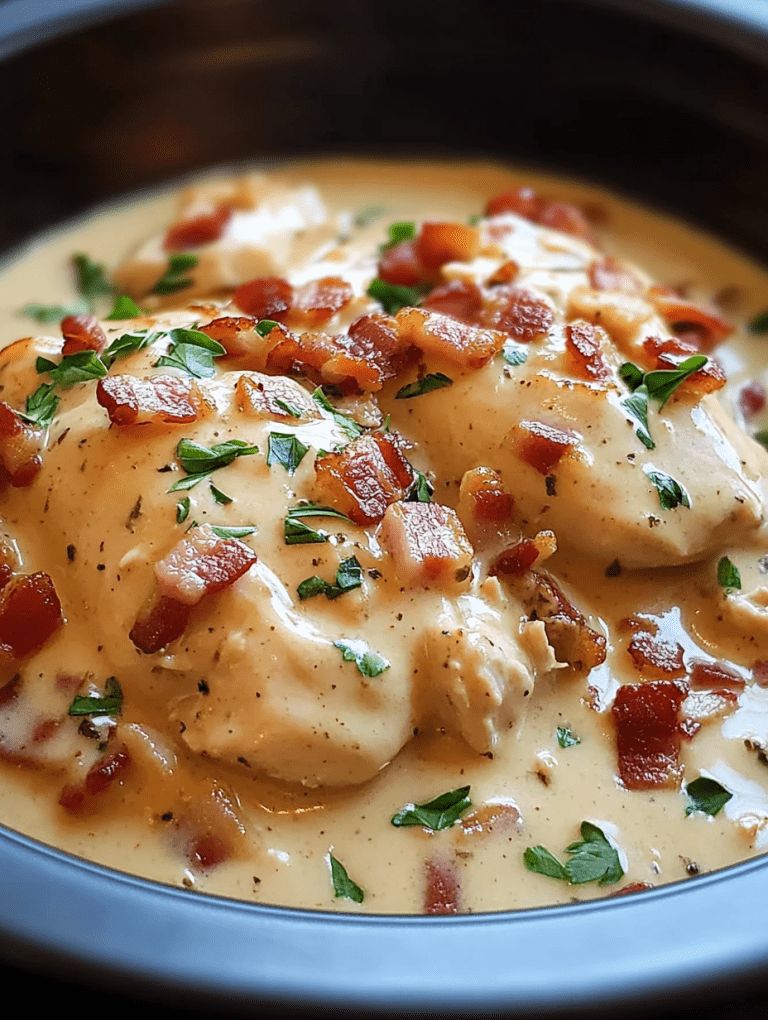 Slow Cooker Creamy Bacon Chicken