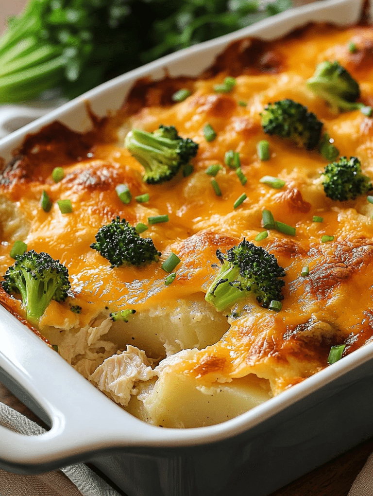 Chicken and Broccoli Stuffed Potato Casserole