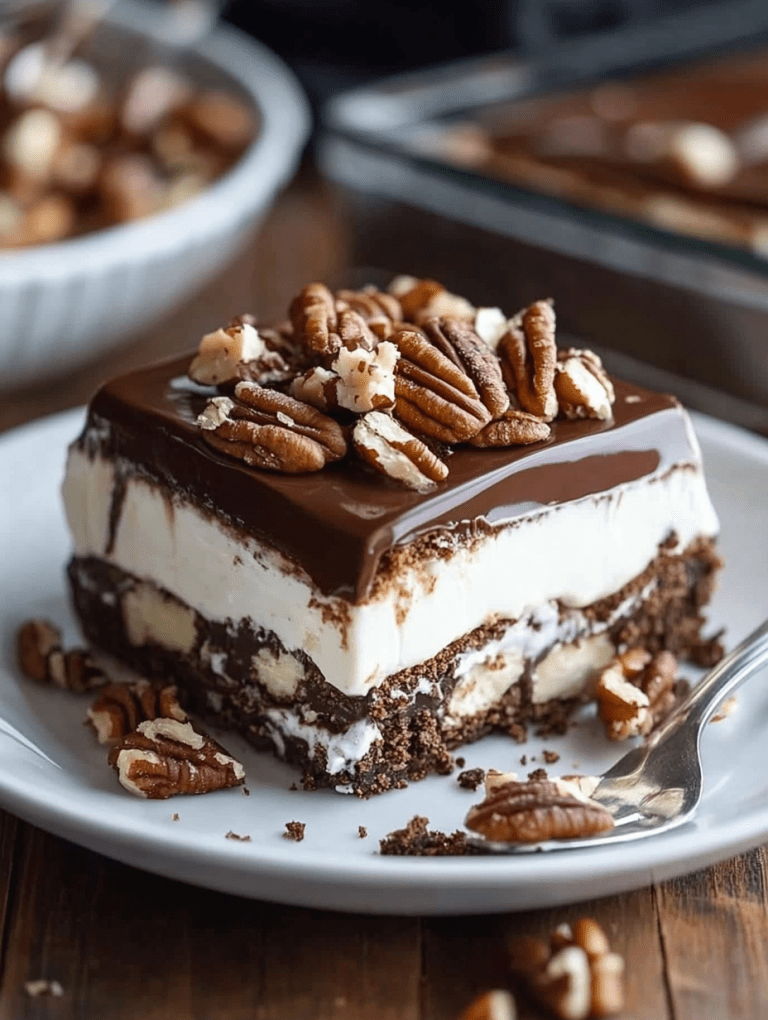 Chocolate and Vanilla Pecan Layer Dessert