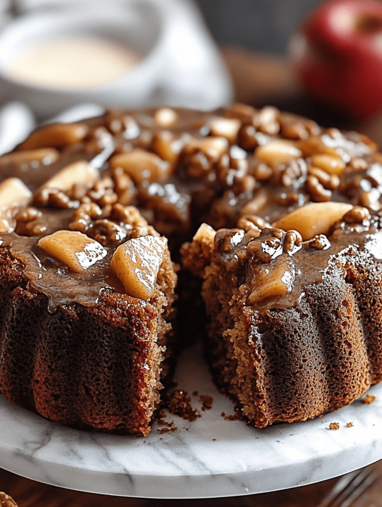 Apple Cinnamon Walnut Cake with Sweet Glaze