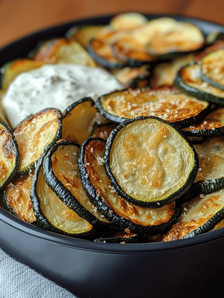 Crispy Air Fryer Zucchini Chips with Creamy Parmesan Dip Recipe