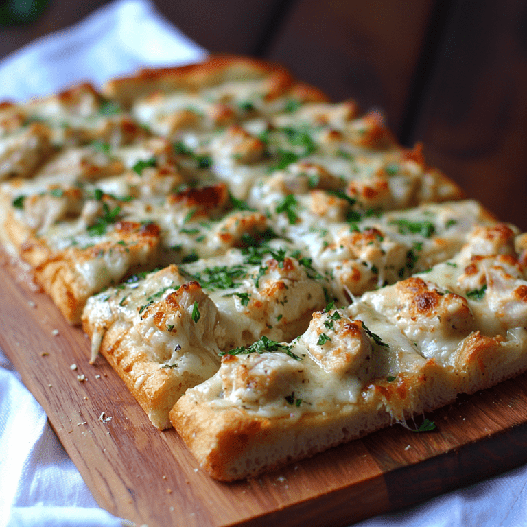 Chicken Alfredo Garlic Bread Pizza