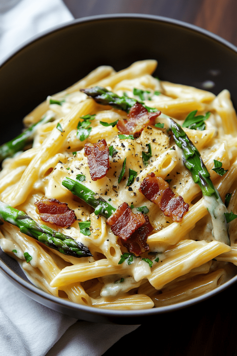 Creamy Pasta with Asparagus and Bacon
