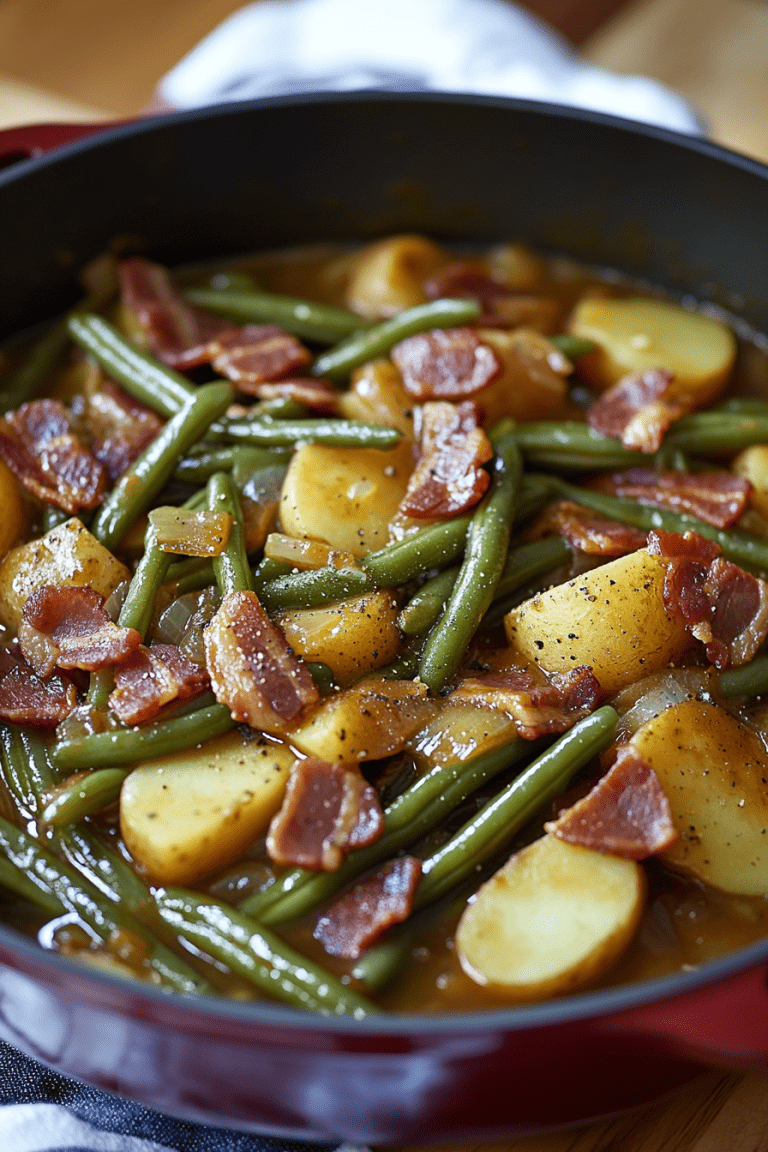 Smothered Green Beans with Potatoes