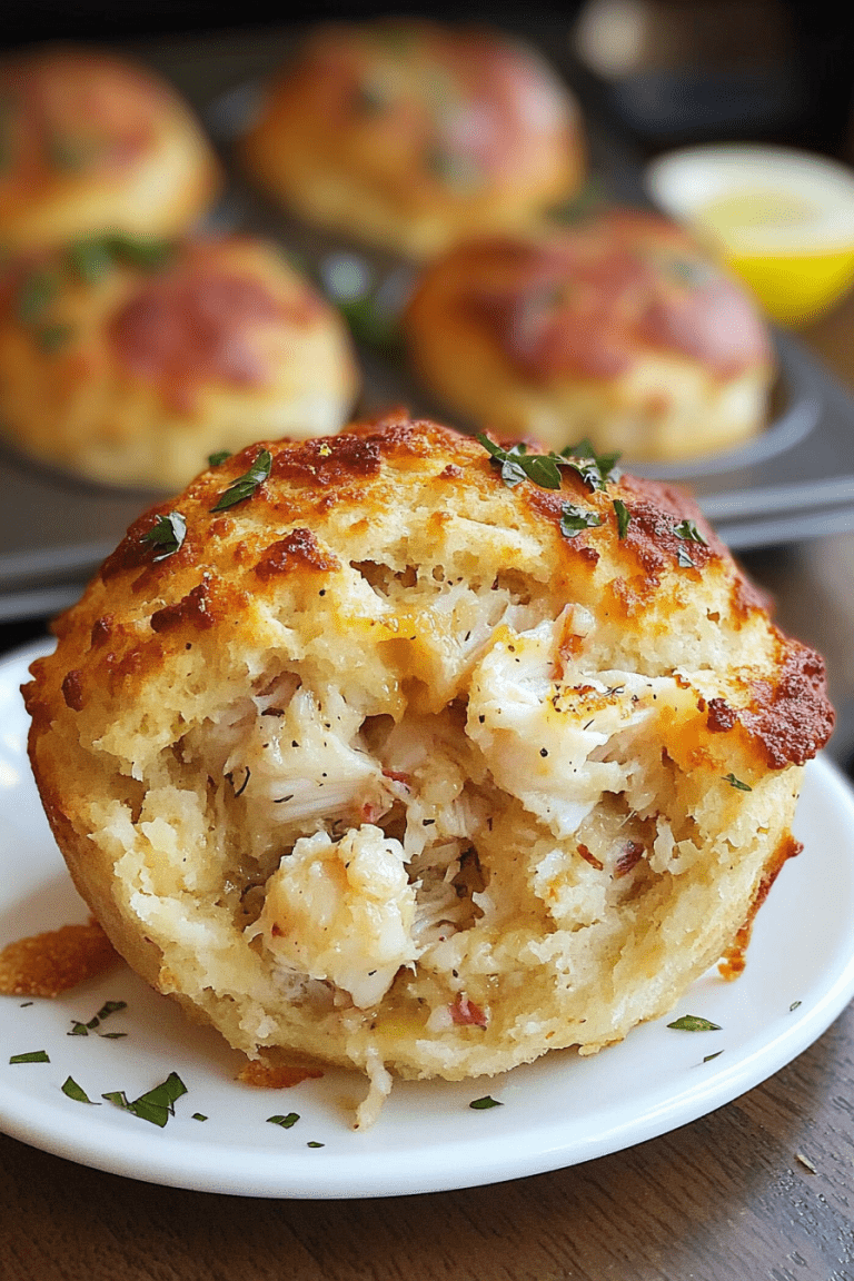 Crab Stuffed Cheddar Bay Biscuits with Lemon Butter