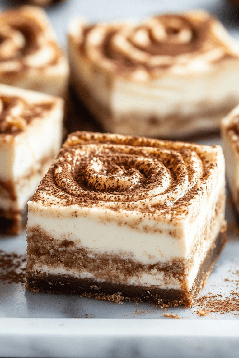 Blender Cinnamon Roll Cheesecake Bars