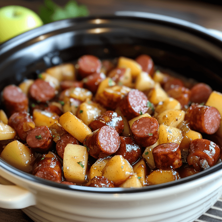 Slow Cooker Apple Kielbasa Bites