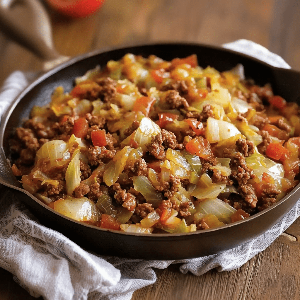 Ground Beef and Cabbage Skillet Recipe