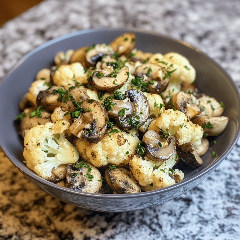 Garlic Cauliflower and Mushrooms