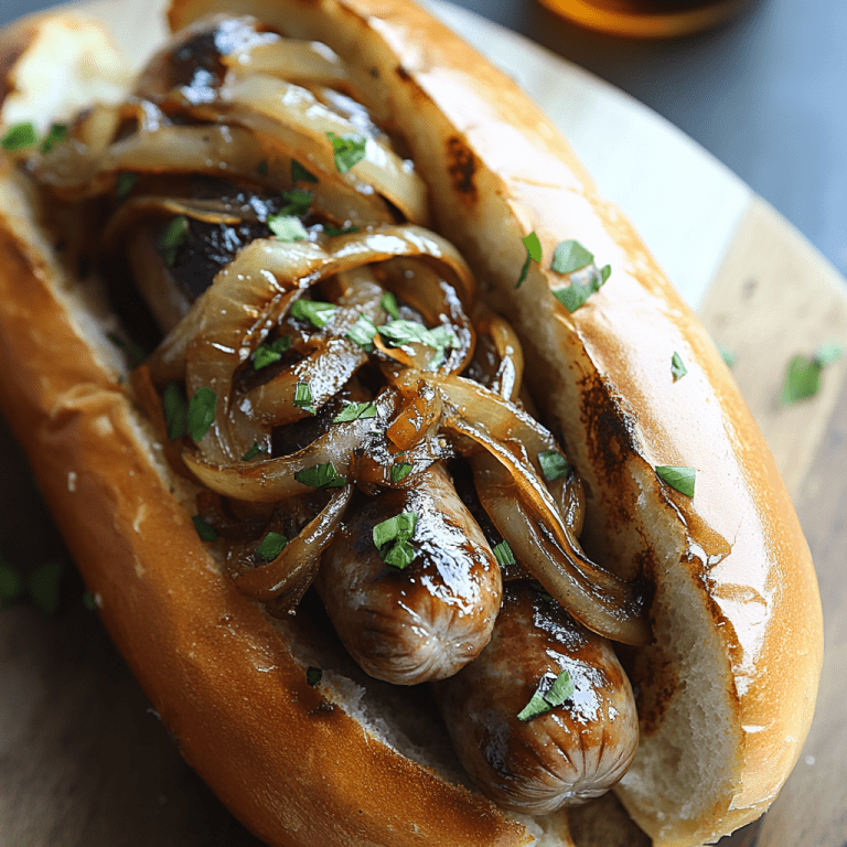 Oven-Braised Beer Brats with Caramelized Onions