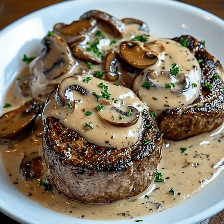 Filet Mignon with Creamy Mushroom Sauce