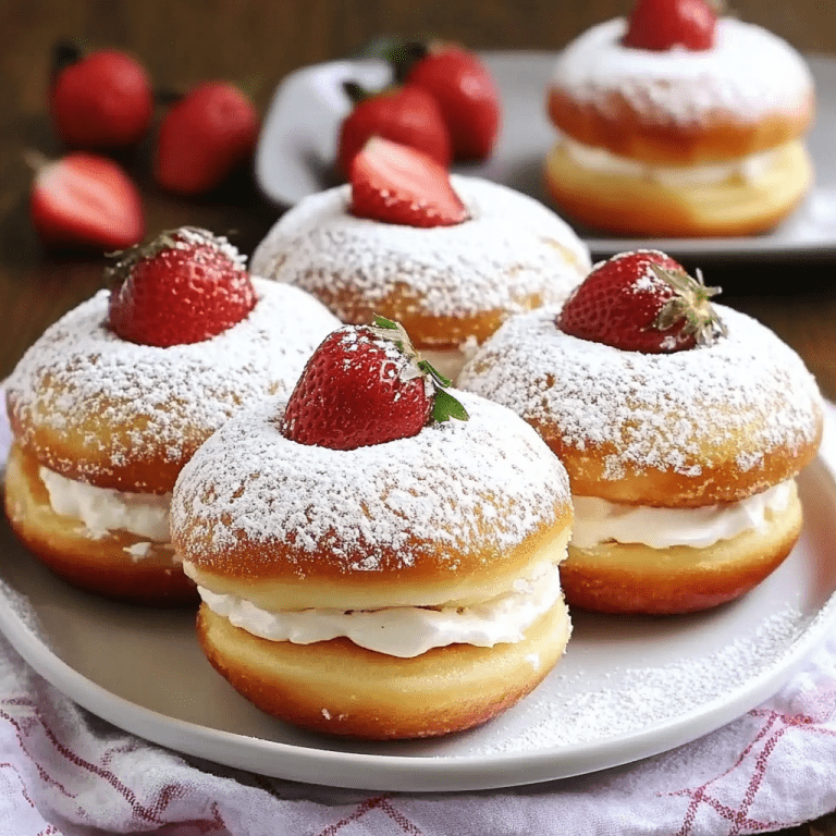 Strawberry Cream-Filled Donuts