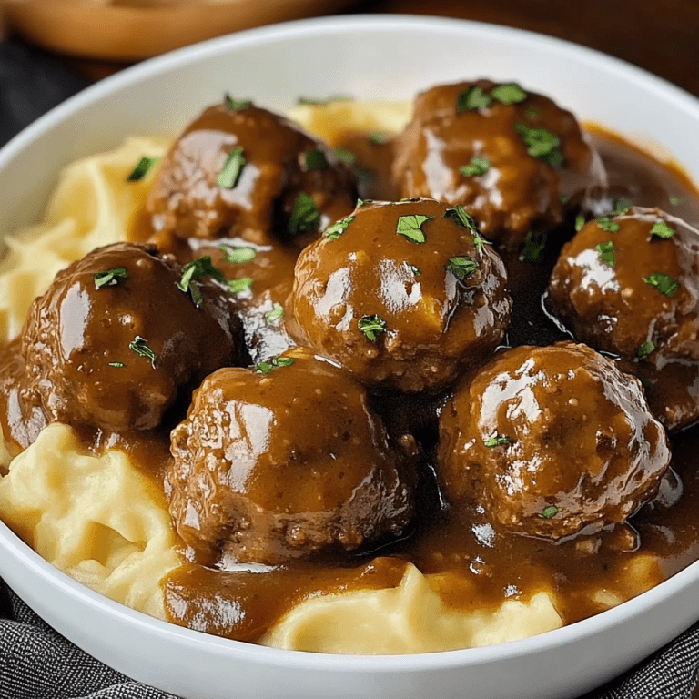 Slow Cooker Salisbury Steak Meatballs