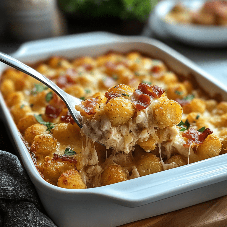 Chicken Bacon Ranch Tater Tot Casserole