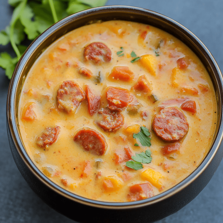 Cheesy Smoked Sausage Soup
