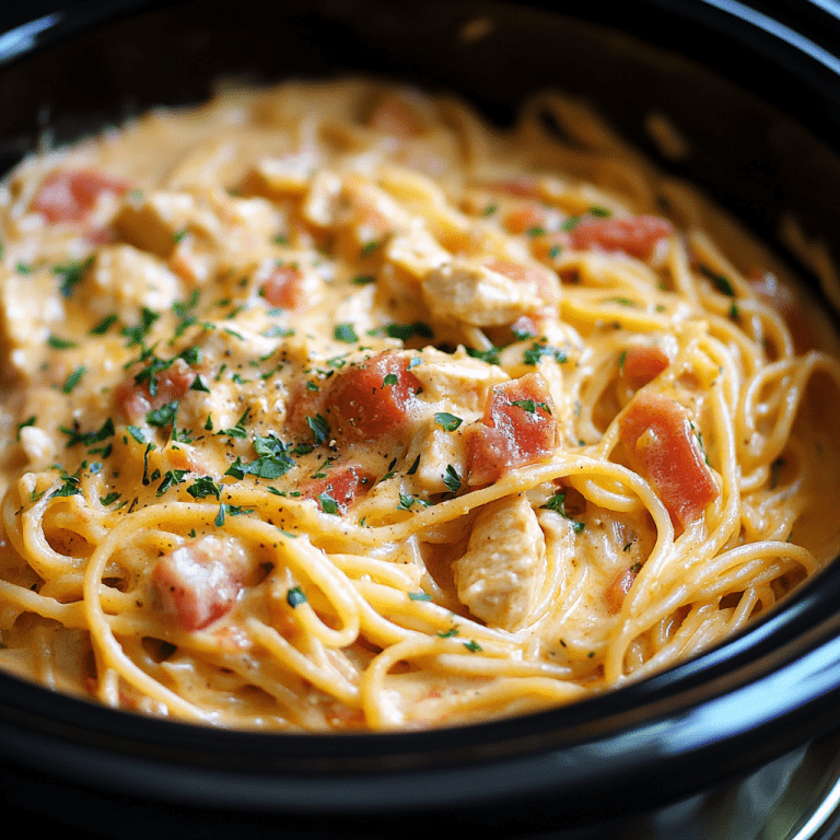 Creamy Crockpot Chicken Spaghetti