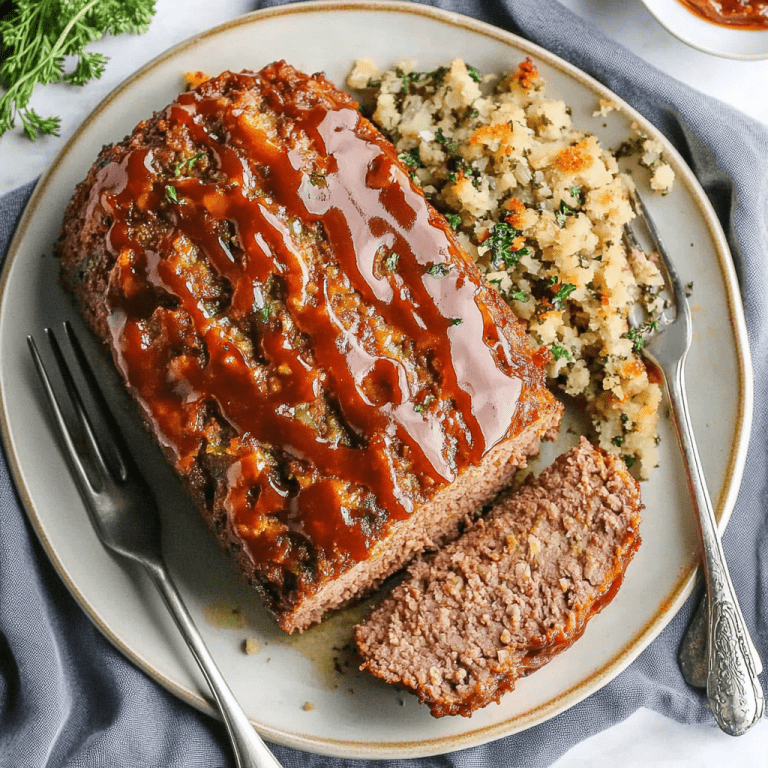 Homemade Meatloaf with Stovetop Stuffing