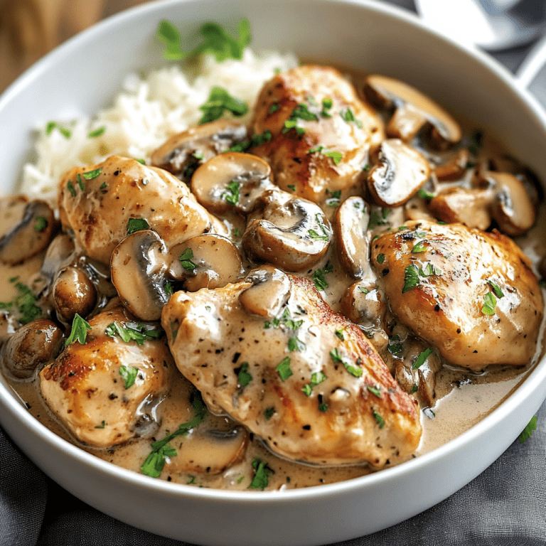 Chicken with Garlic Mushroom Sauce