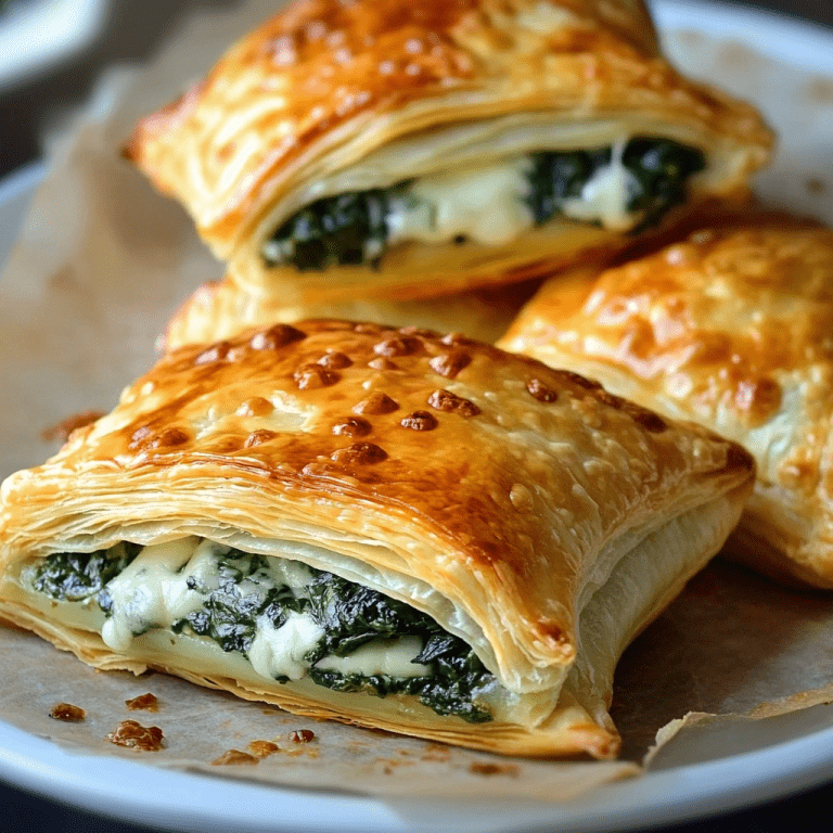 Spinach and Cheese Puff Pastry Pockets