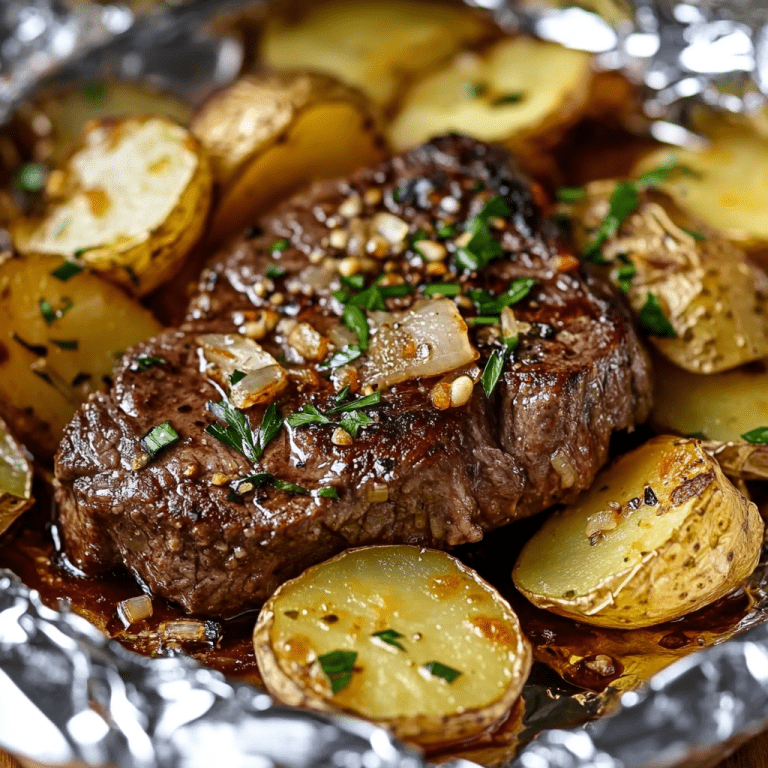 Garlic Steak and Potato Foil Packs