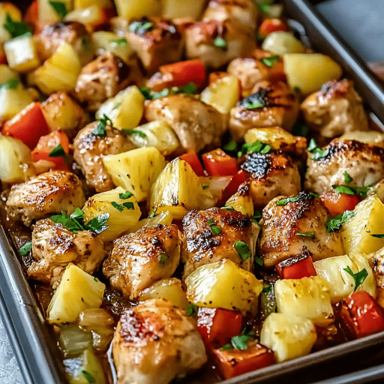 Hawaiian Sheet Pan Chicken with Pineapples and Peppers