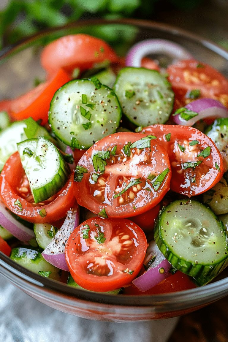 Marinated Cucumbers, Onions, and Tomatoes
