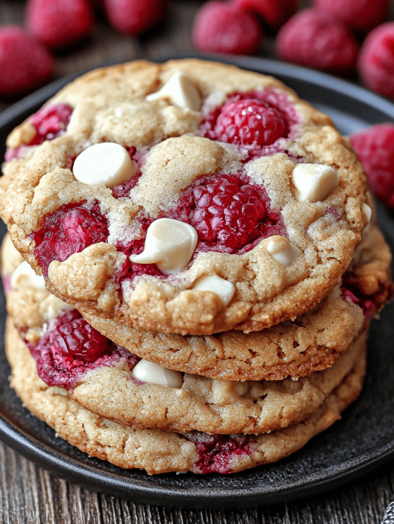 Raspberry and White Chocolate Chip Cookies