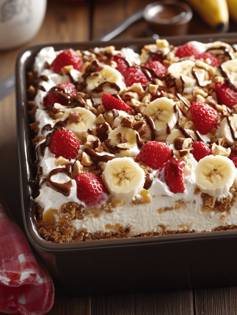No-Bake Banana Split Cake