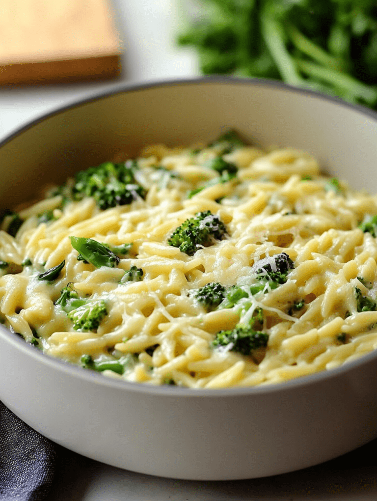 One Pot Broccoli Cheese Orzo