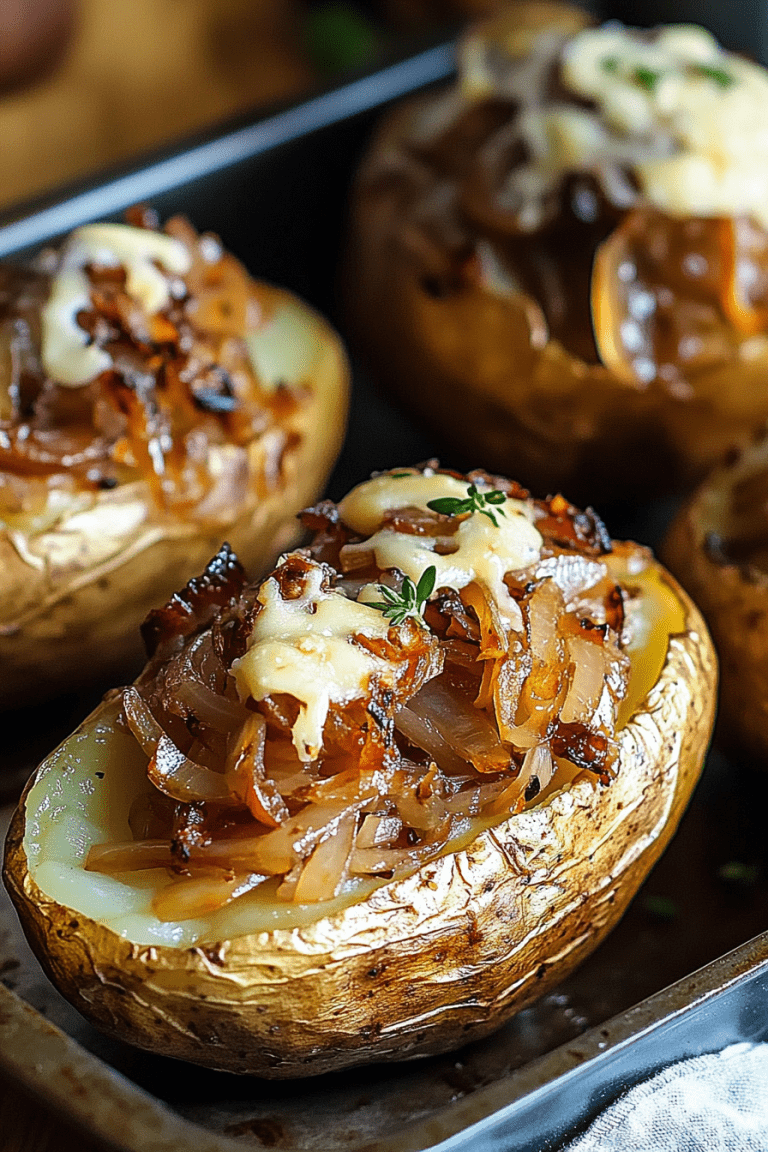 French Onion Stuffed Potatoes