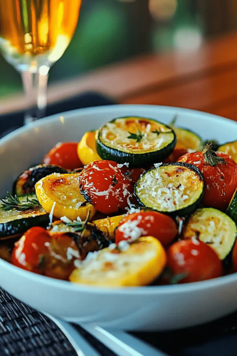 Roasted Garlic-Parmesan Zucchini, Squash, and Tomatoes