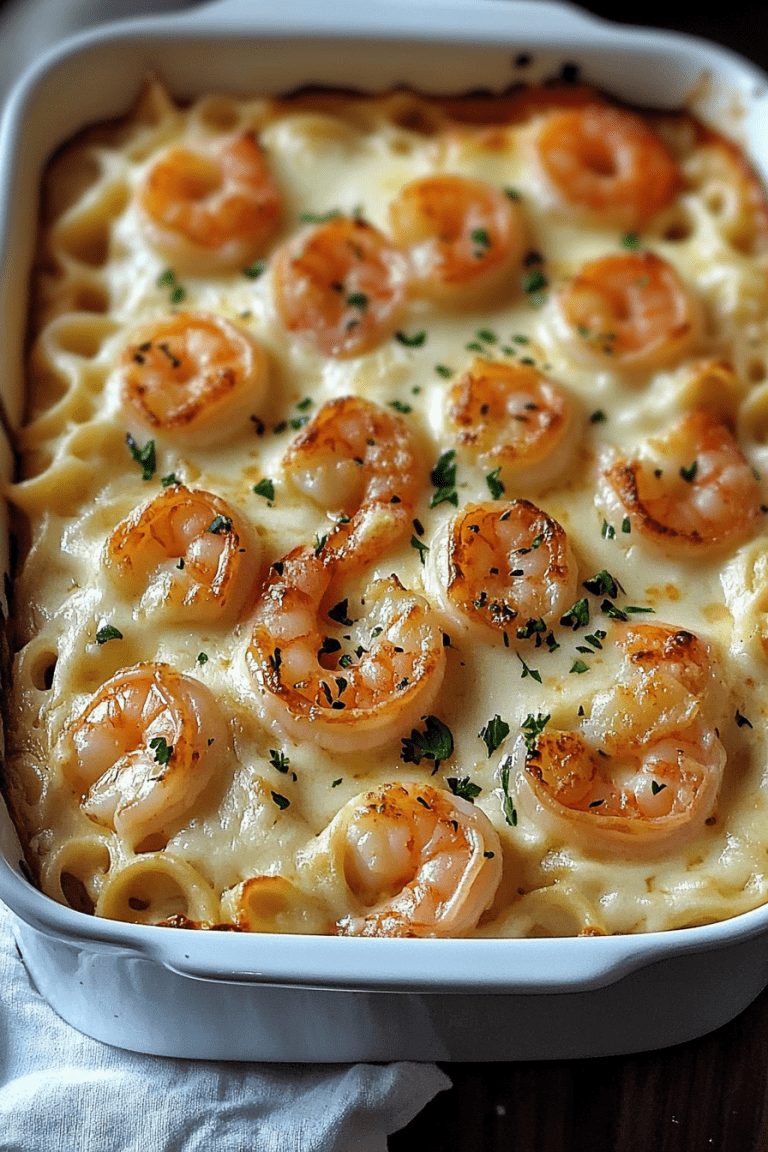 Shrimp Scampi Pasta Bake